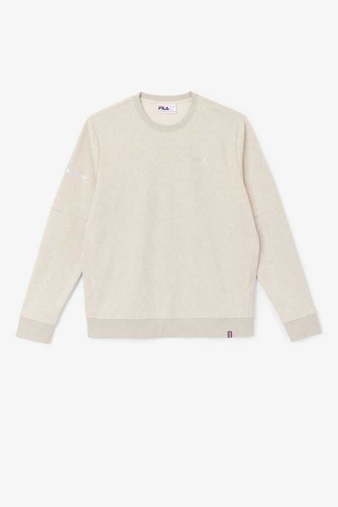 Beige Men's FILA Commuter Sweatshirt | USA-089571