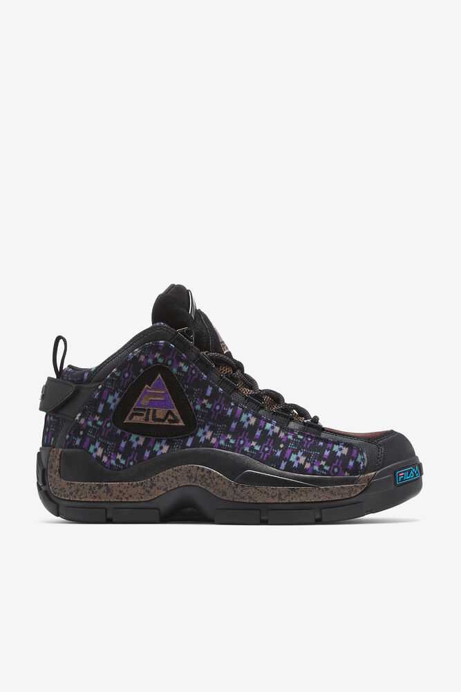 Black Deep Green Purple Men's FILA Grant Hill 2 Sneakers | USA-561074