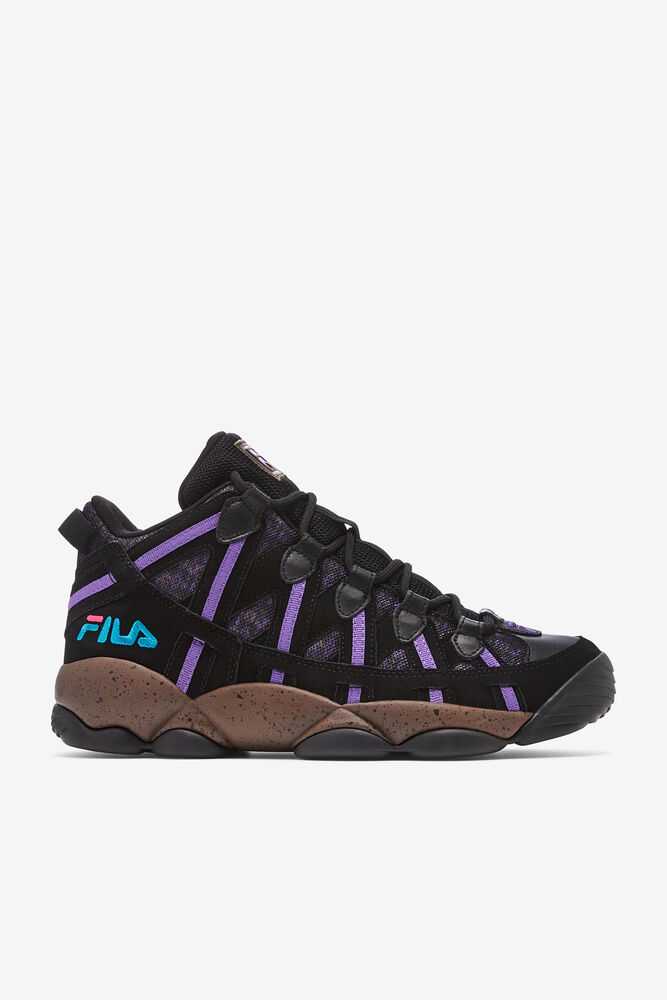 Black Deep Green Purple Men's FILA Stackhouse Spaghetti Sneakers | USA-768930