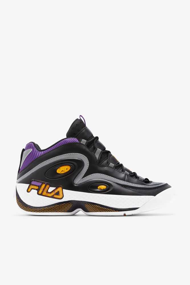 Black Gold Purple Men's FILA Grant Hill 3 Sneakers | USA-201458