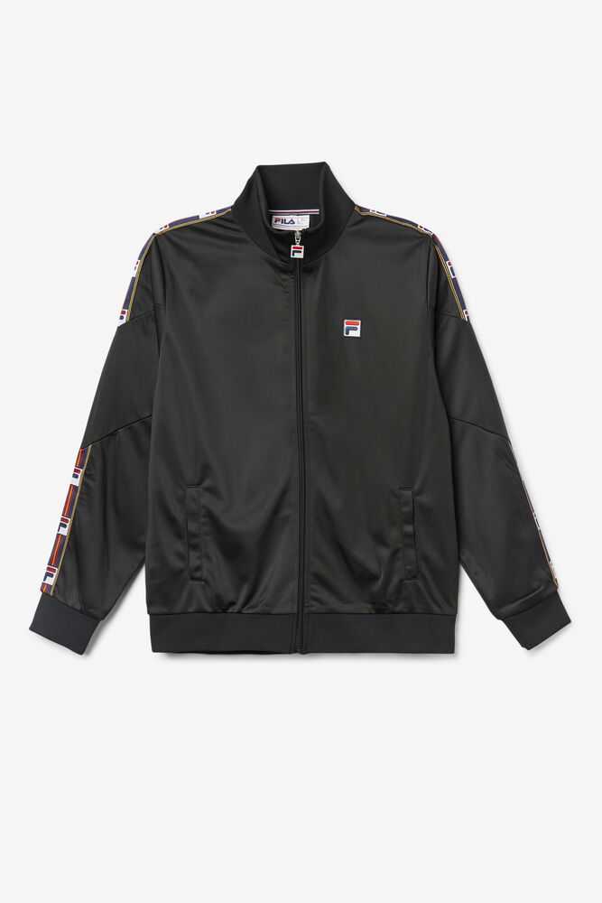 Black Men's FILA Carson Track Jackets | USA-103487