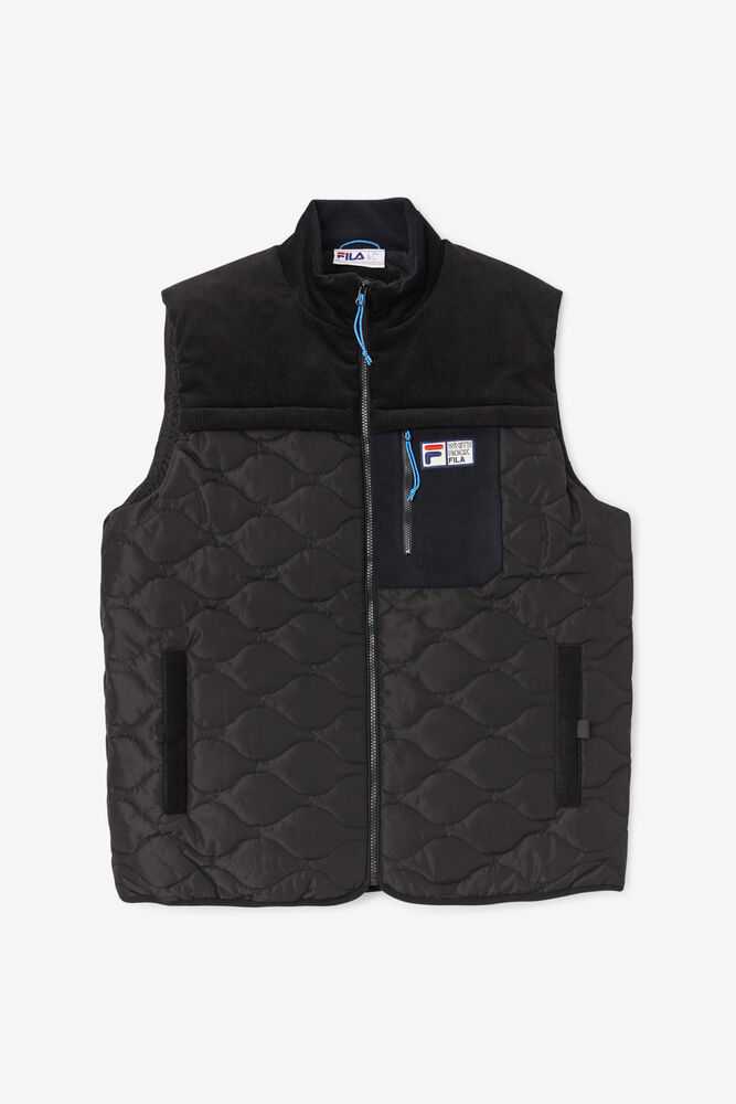 Black Men's FILA Crag Vest | USA-950783