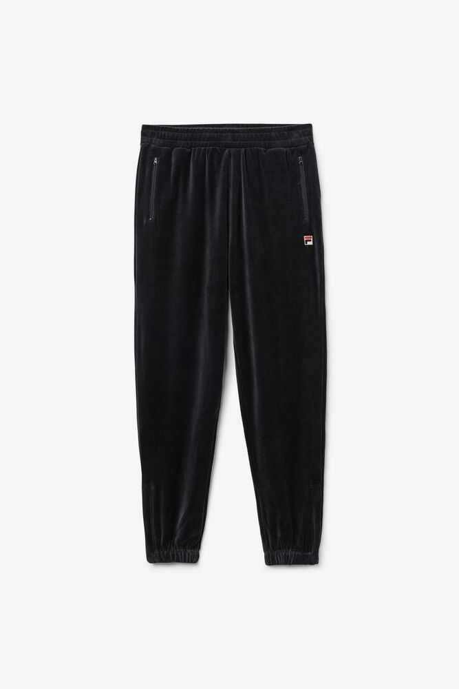 Black Men's FILA Dortmund Velour Joggers | USA-203914