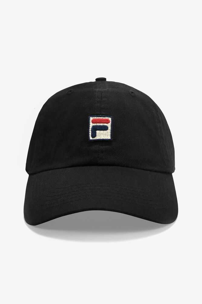 Black Men's FILA F-box Baseball Cap | USA-16154