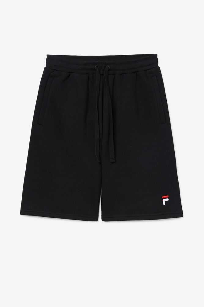 Black Men's FILA Kasta Fleece Shorts | USA-329057