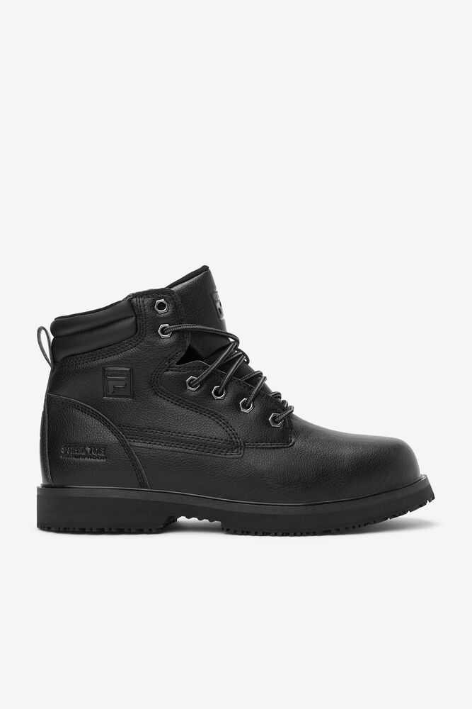 Black Men's FILA Landing Steel Work Boots | USA-15926