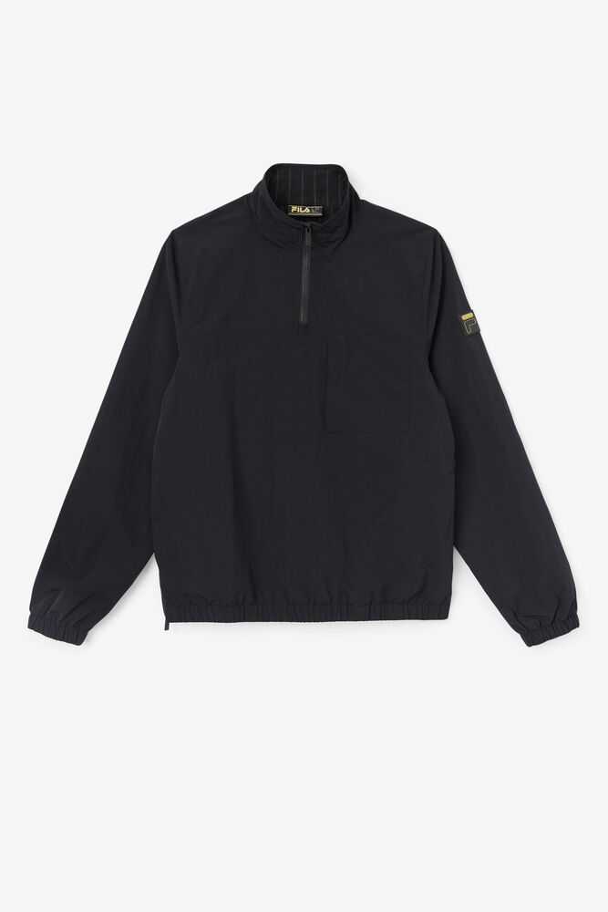 Black Men's FILA Magnus Fleece Jackets | USA-093247