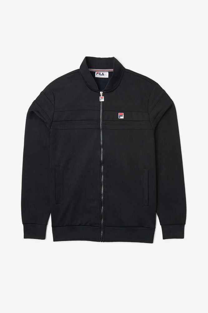 Black Men's FILA Naso Track Jackets | USA-16181