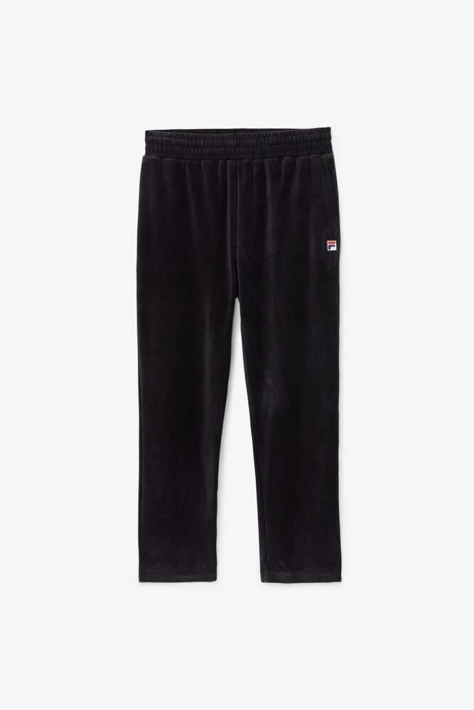 Black Men's FILA O-fit Velour Pants | USA-075429