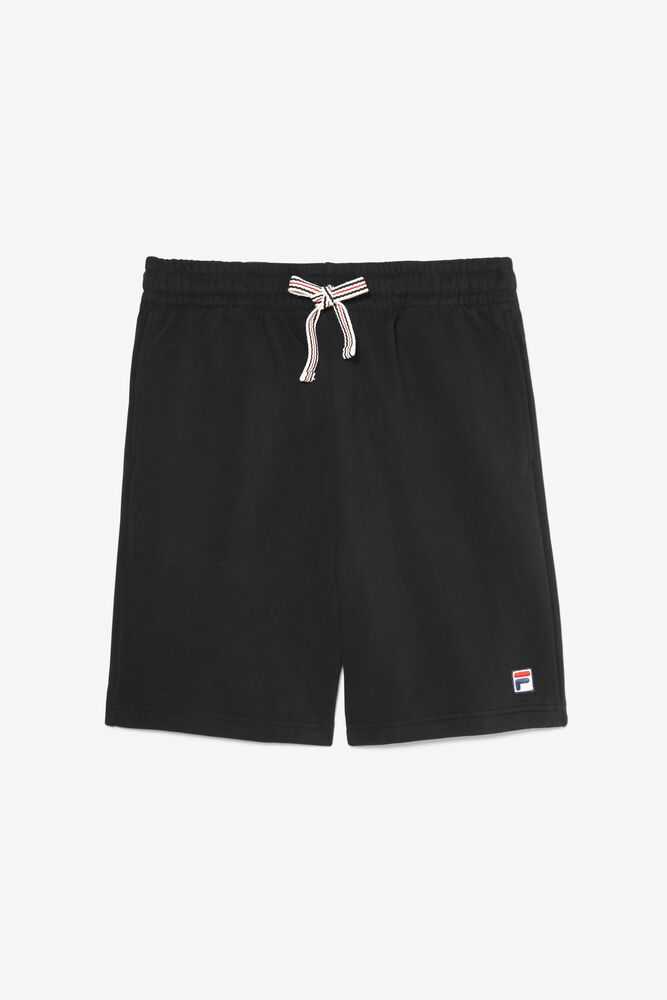 Black Men's FILA Vico Fleece Shorts | USA-049812