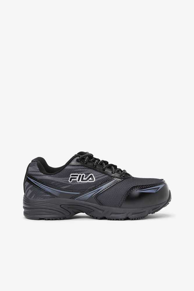 Black Metal Silver Women's FILA Memory Meira 2 Composite Toe Shoes | USA-15127