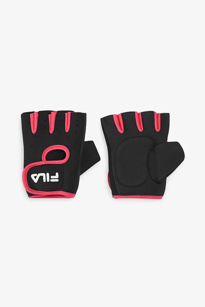 Black Pink Men's FILA Fitness Gloves | USA-16112