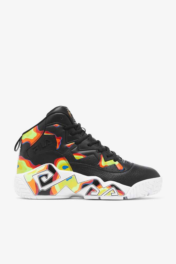 Black Red Orange Red Men's FILA Mb Sneakers | USA-945012