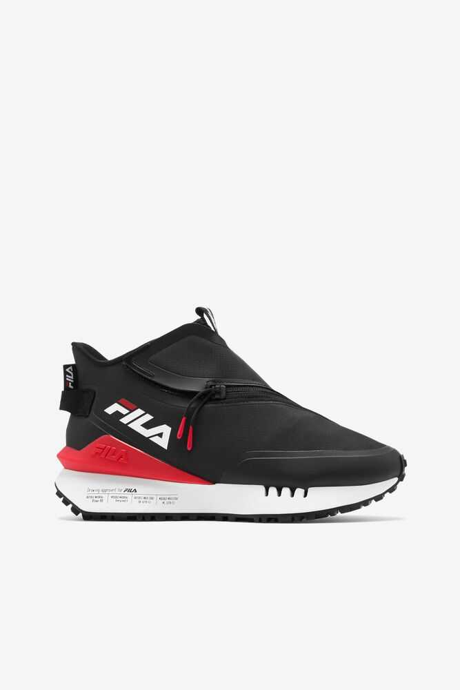 Black Red White Women's FILA Space Runner Running Shoes | USA-15874