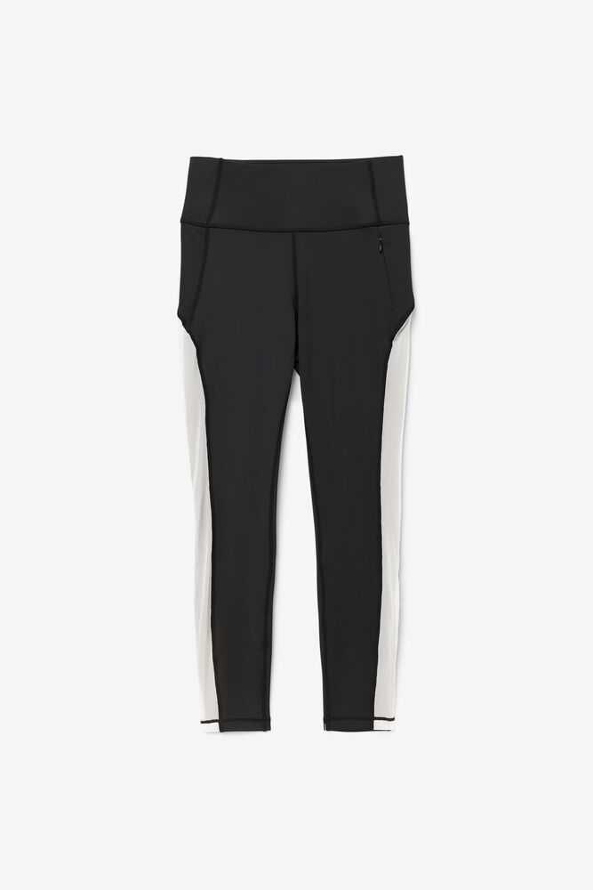 Black White Black Women's FILA Forza Leggings | USA-15337