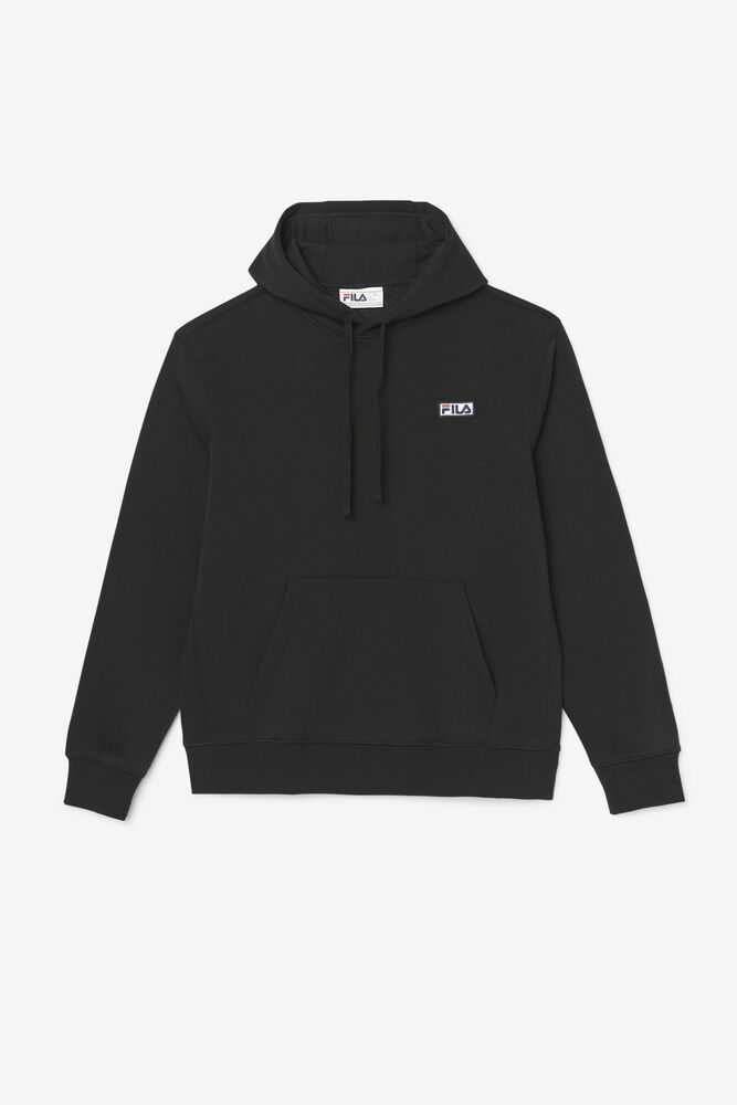 Black White Men's FILA Algot Hoodie | USA-172968