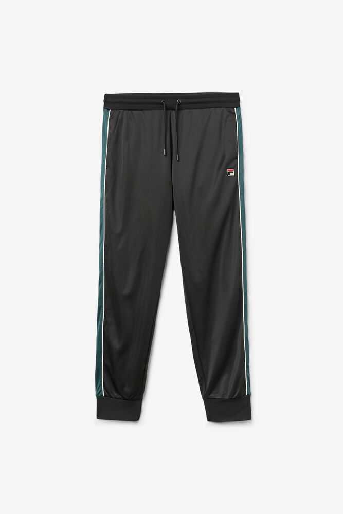 Black White Men's FILA Elijah Track Pants | USA-186297