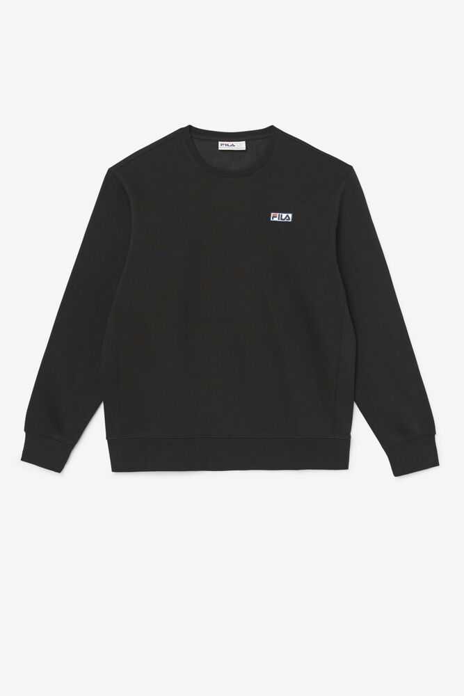 Black White Men's FILA Garran Sweatshirt | USA-361290