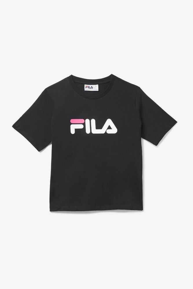 Black White Pink Women's FILA Miss Eagle T-shirts | USA-15741