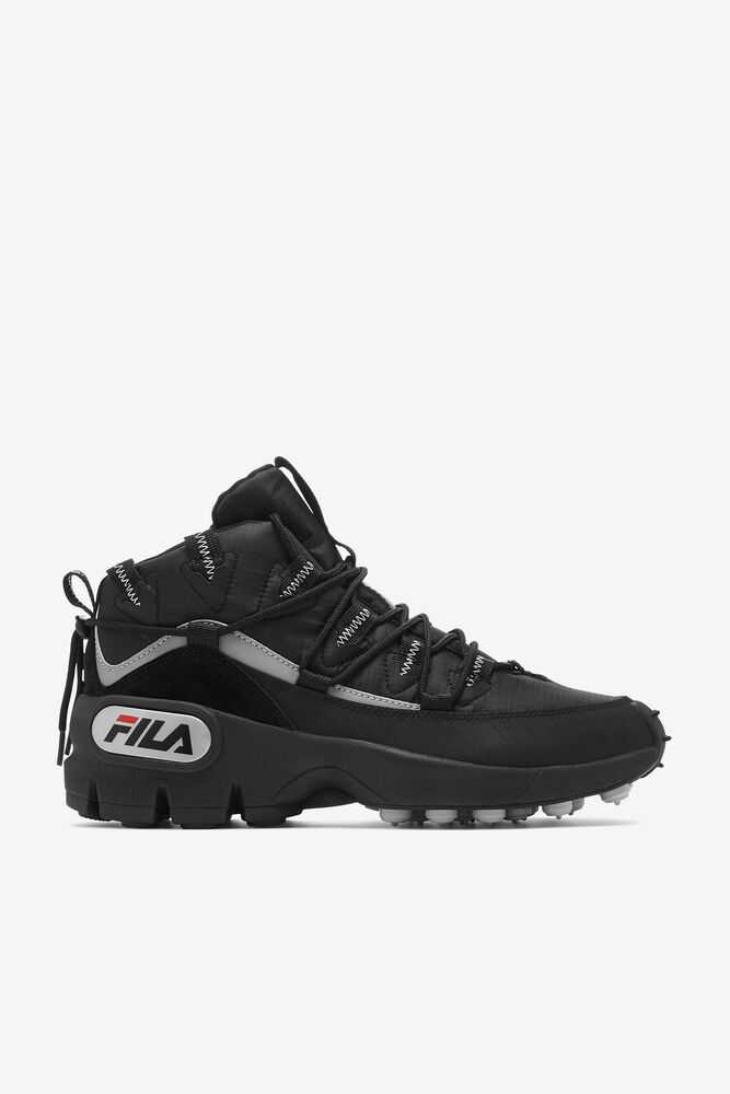 Black White Red Men's FILA Grant Hill 1 X Trailpacer Sneakers | USA-237415