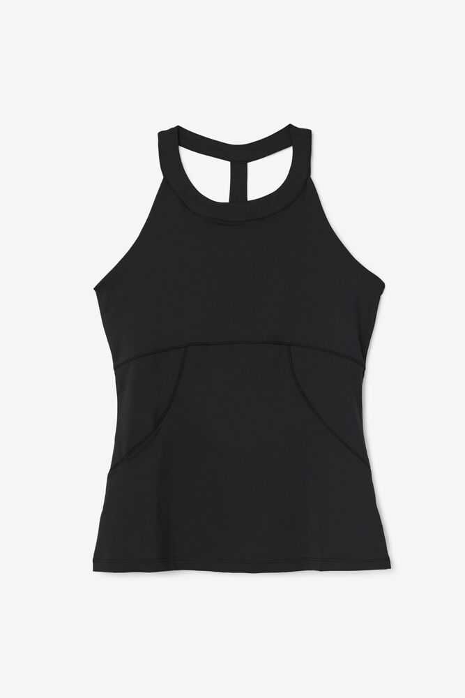 Black Women's FILA Essentials Tennis Tank Top | USA-15253