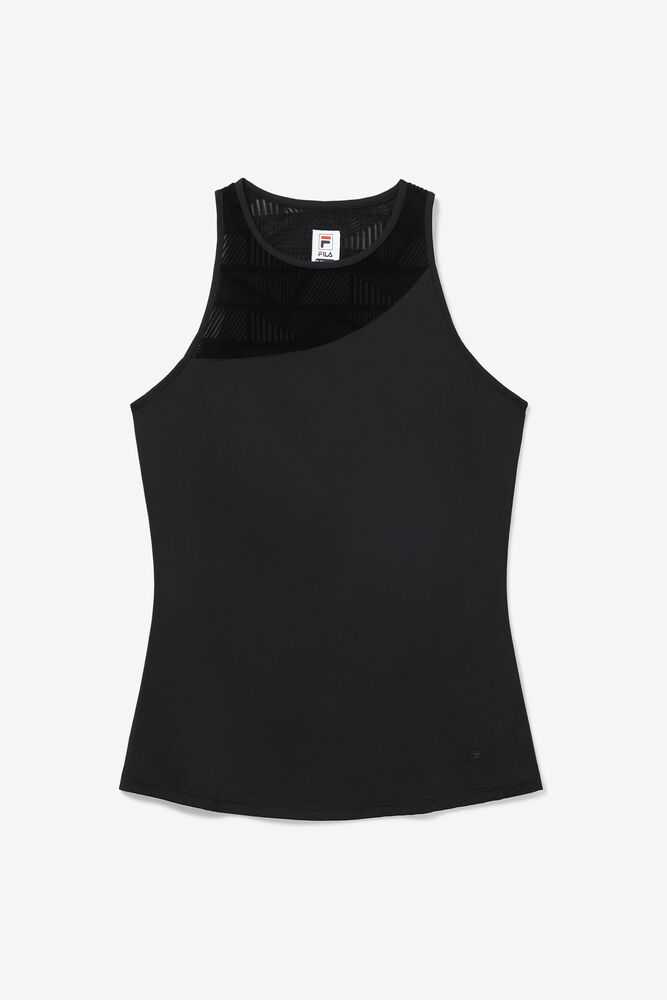 Black Women's FILA Slice Tennis Tank Top | USA-15270