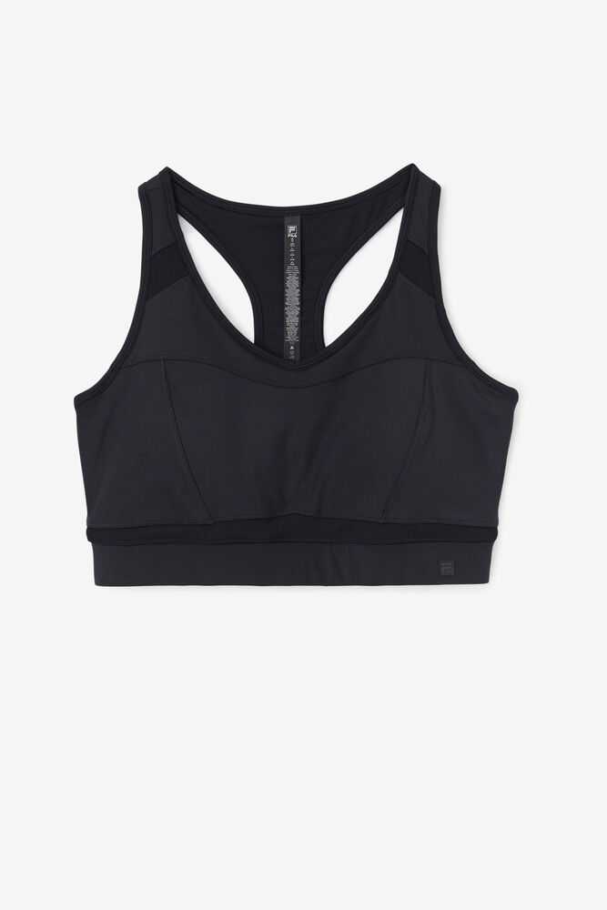 Black Women's FILA Uplift Racerback Sport Bra | USA-15446