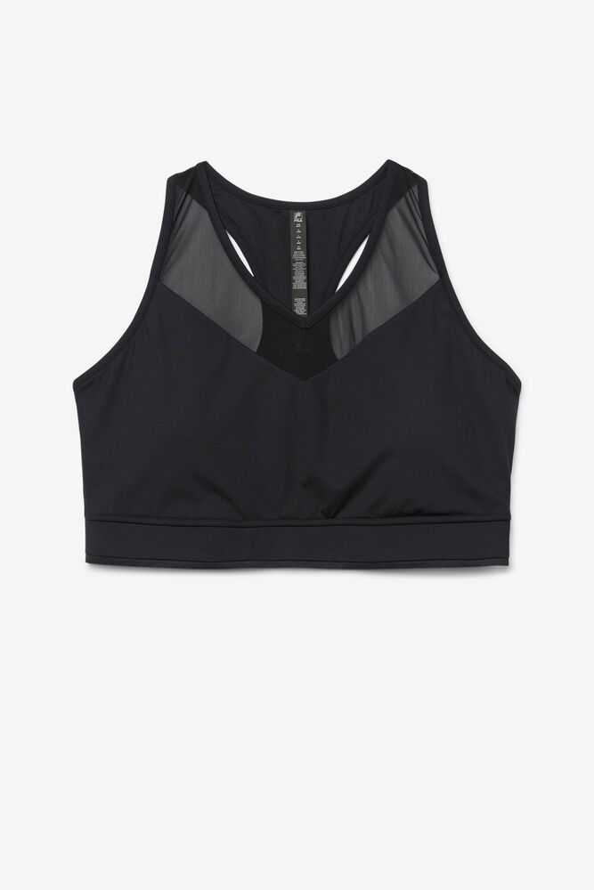 Black Women's FILA Uplift Racerback Sport Bra | USA-15459