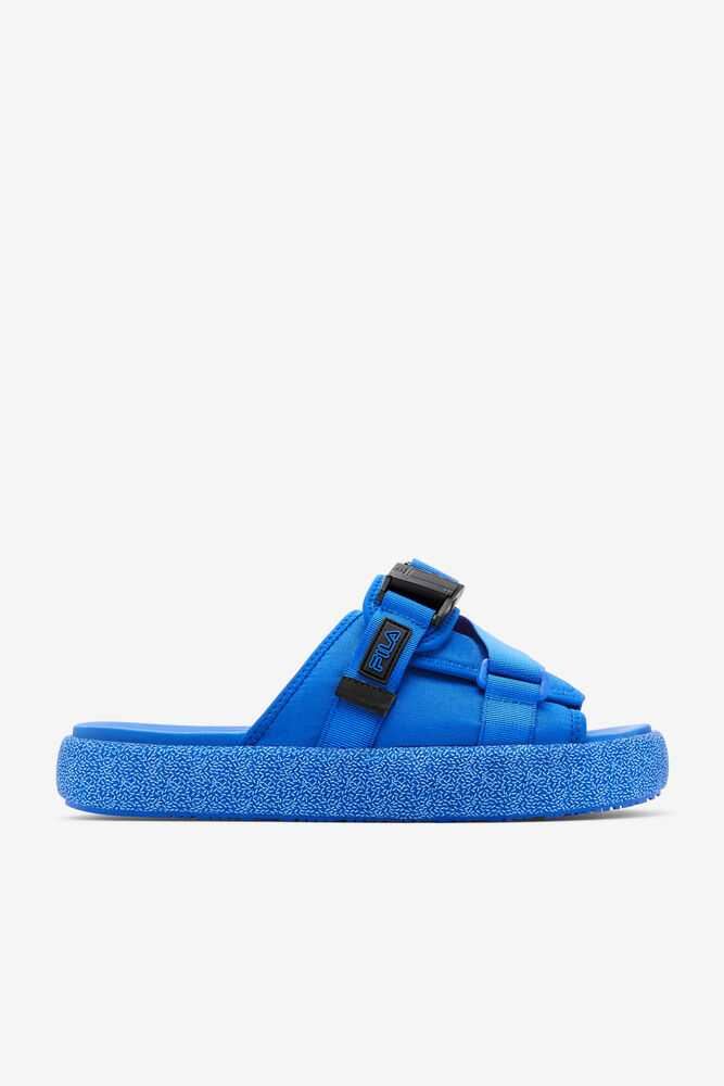 Blue Black Blue Men's FILA Atlas Slide Sandals | USA-204197