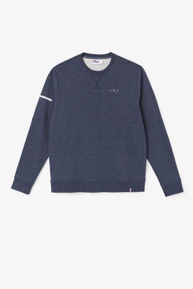 Blue Men's FILA Commuter Sweatshirt | USA-296840