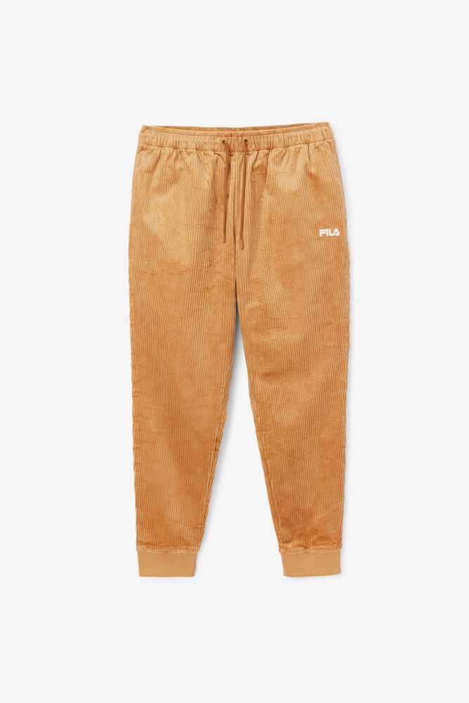 Brown Men's FILA Unnat Cord Joggers | USA-814702