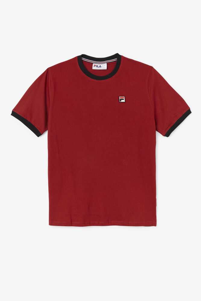 Burgundy Black Men's FILA Marconi Ringer T-shirts | USA-830194