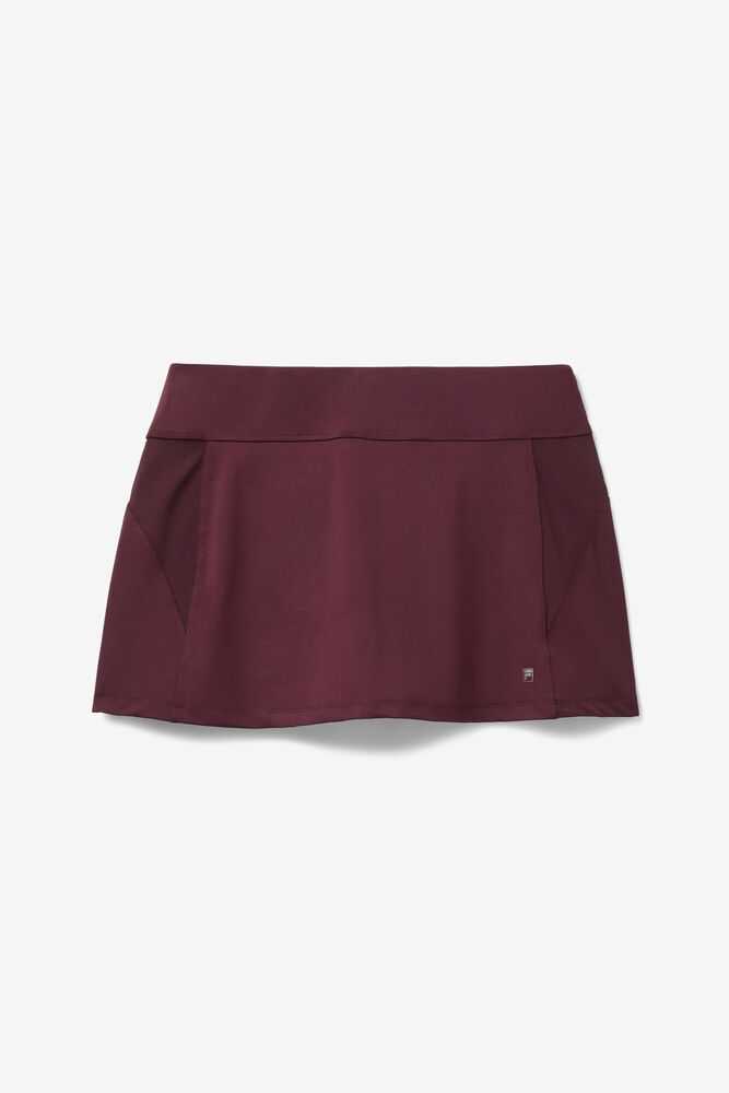 Burgundy Women's FILA Core A-line Tennis Skirts | USA-15180