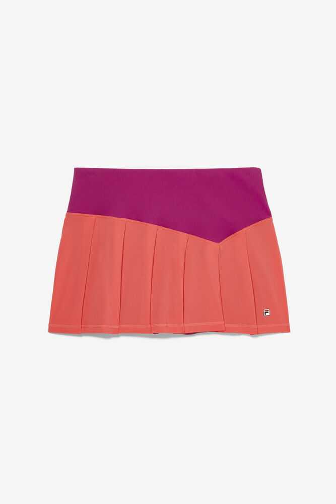 Coral Fuchsia Women's FILA Baseline Tennis Skirts | USA-15212