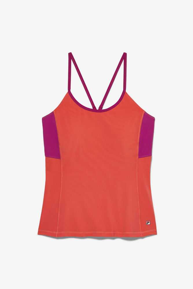 Coral Fuchsia Women's FILA Baseline Tennis Tank Top | USA-15283