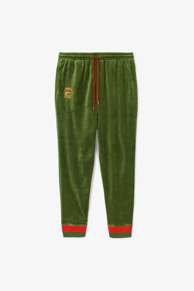 Deep Green Orange Men's FILA Fila X Paterson Velour Pants | USA-392816