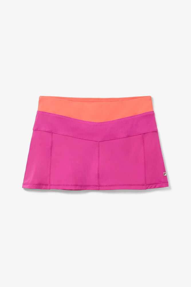 Fuchsia Coral Women's FILA Baseline Tennis Skirts | USA-15214