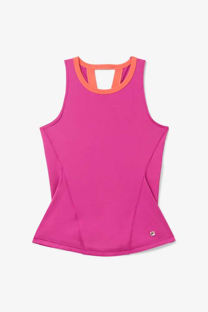 Fuchsia Coral Women's FILA Baseline Tennis Tank Top | USA-15277