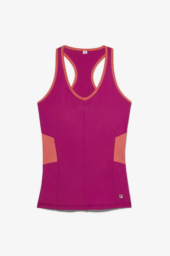 Fuchsia Coral Women's FILA Baseline Tennis Tank Top | USA-15279