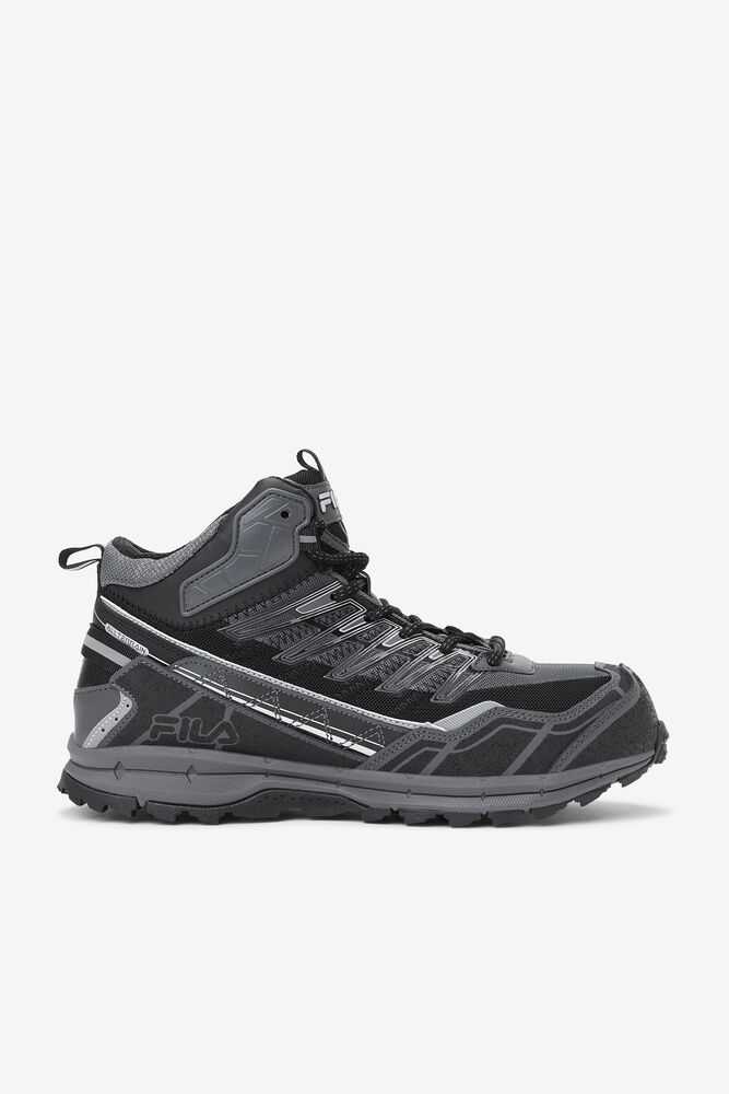 Grey Black Metal Silver Men's FILA Hailstorm Hiking Boots | USA-15923