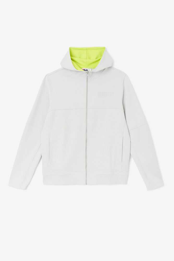 Grey Light Green Men's FILA Kayra Sweatshirt | USA-325789