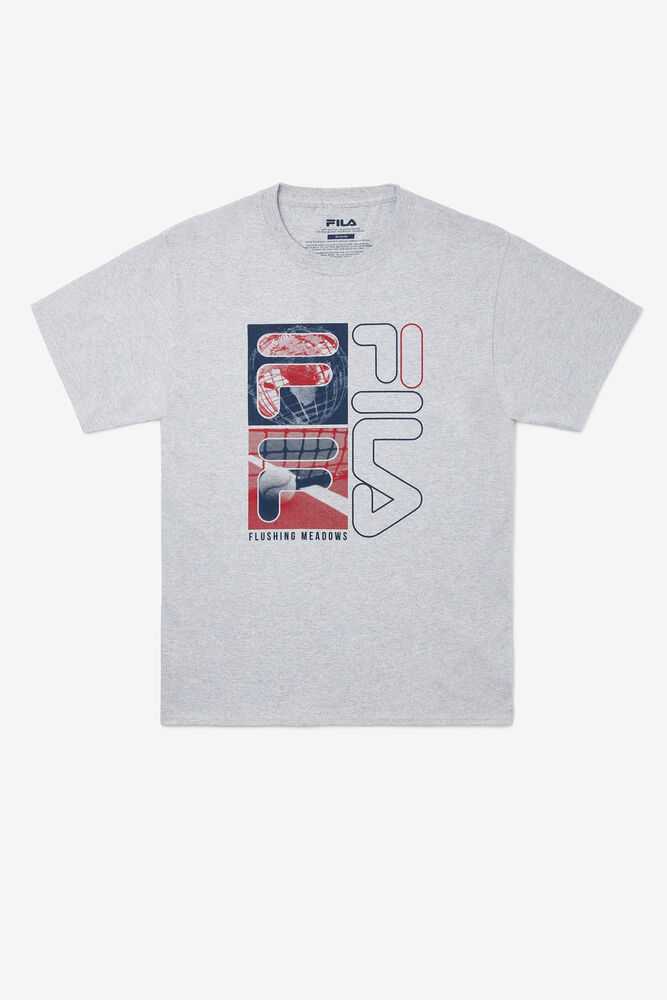 Grey Men's FILA Nyc Tennis Shirts | USA-16037