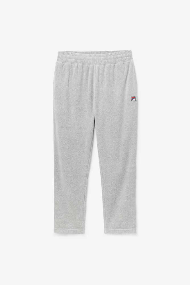 Grey Men's FILA O-fit Velour Pants | USA-160392