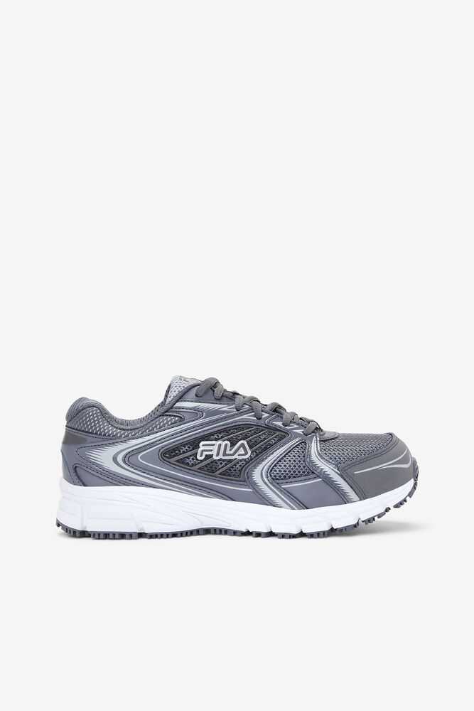 Grey Metal Silver Women's FILA Memory Reckoning 9 Slip Resistant Shoes | USA-15142