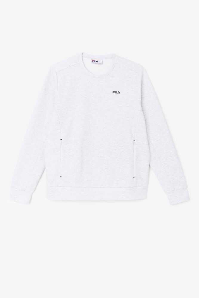 Grey White Men's FILA Emry Sweatshirt | USA-632479