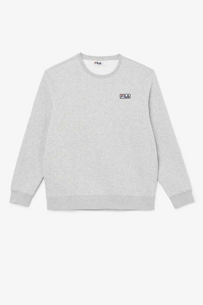 Grey White Men's FILA Garran Sweatshirt | USA-491567