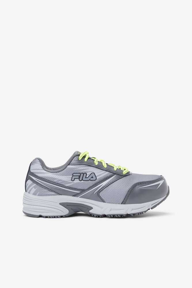 Grey Yellow Women's FILA Memory Meira 2 Slip Resistant Shoes | USA-15135