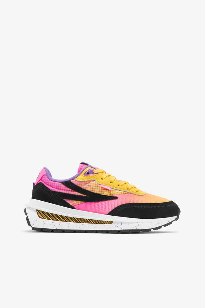 Lemon Pink Black Women's FILA Renno Sneakers | USA-15793