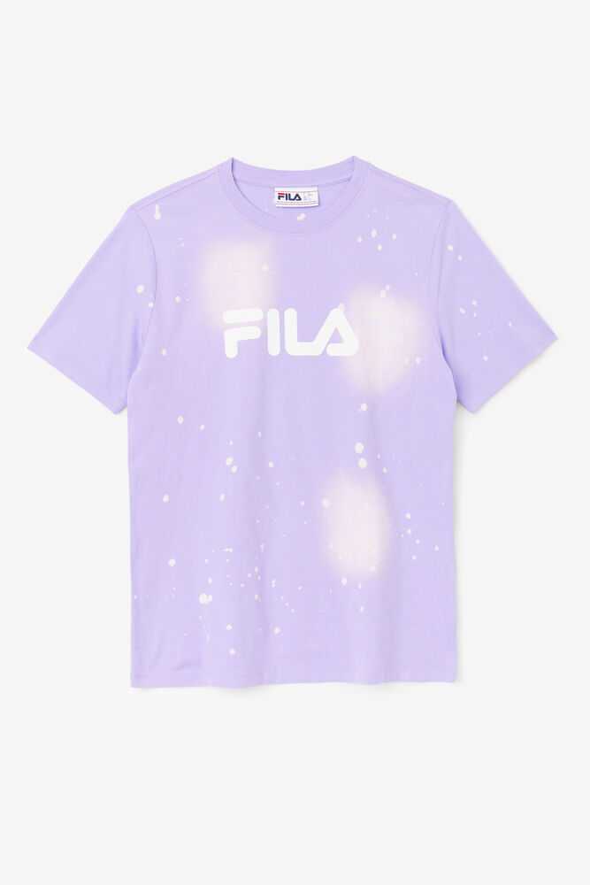 Light Purple White Women's FILA Alivia T-shirts | USA-15749