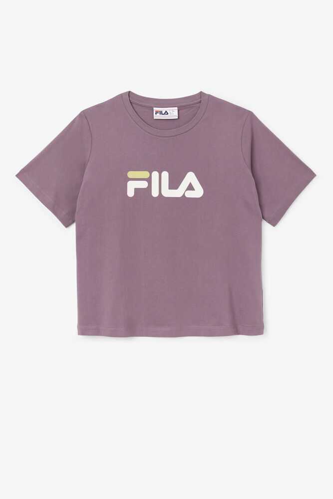 Light Purple Women's FILA Thea T-shirts | USA-15690